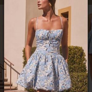Astr Blue Floral Mini Dress